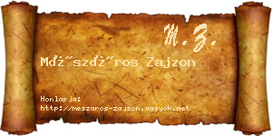 Mészáros Zajzon névjegykártya
